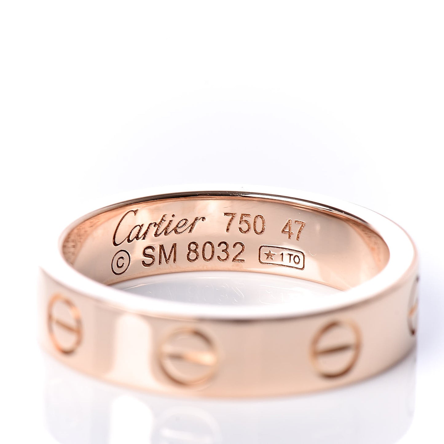 18K Pink Gold Diamond 4mm LOVE Wedding Band Ring 47 4