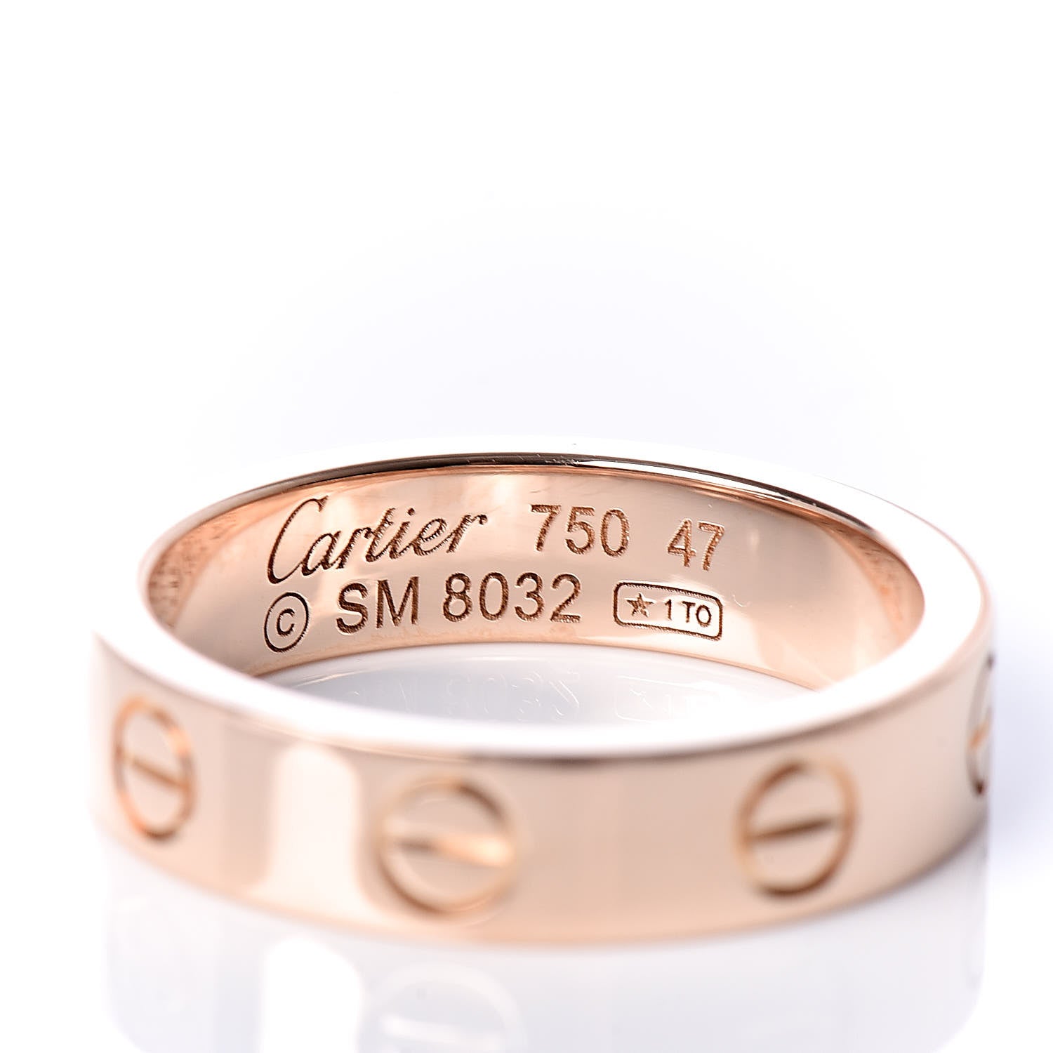 Cartier 18K Pink Gold Diamond 4mm LOVE Wedding Band Ring 47 4 4 of 4