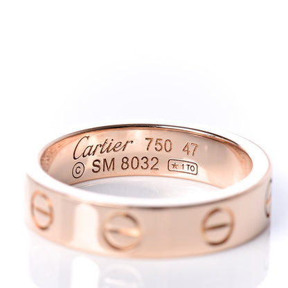 Cartier 18K Pink Gold Diamond 4mm LOVE Wedding Band Ring 47 4 4 of 4