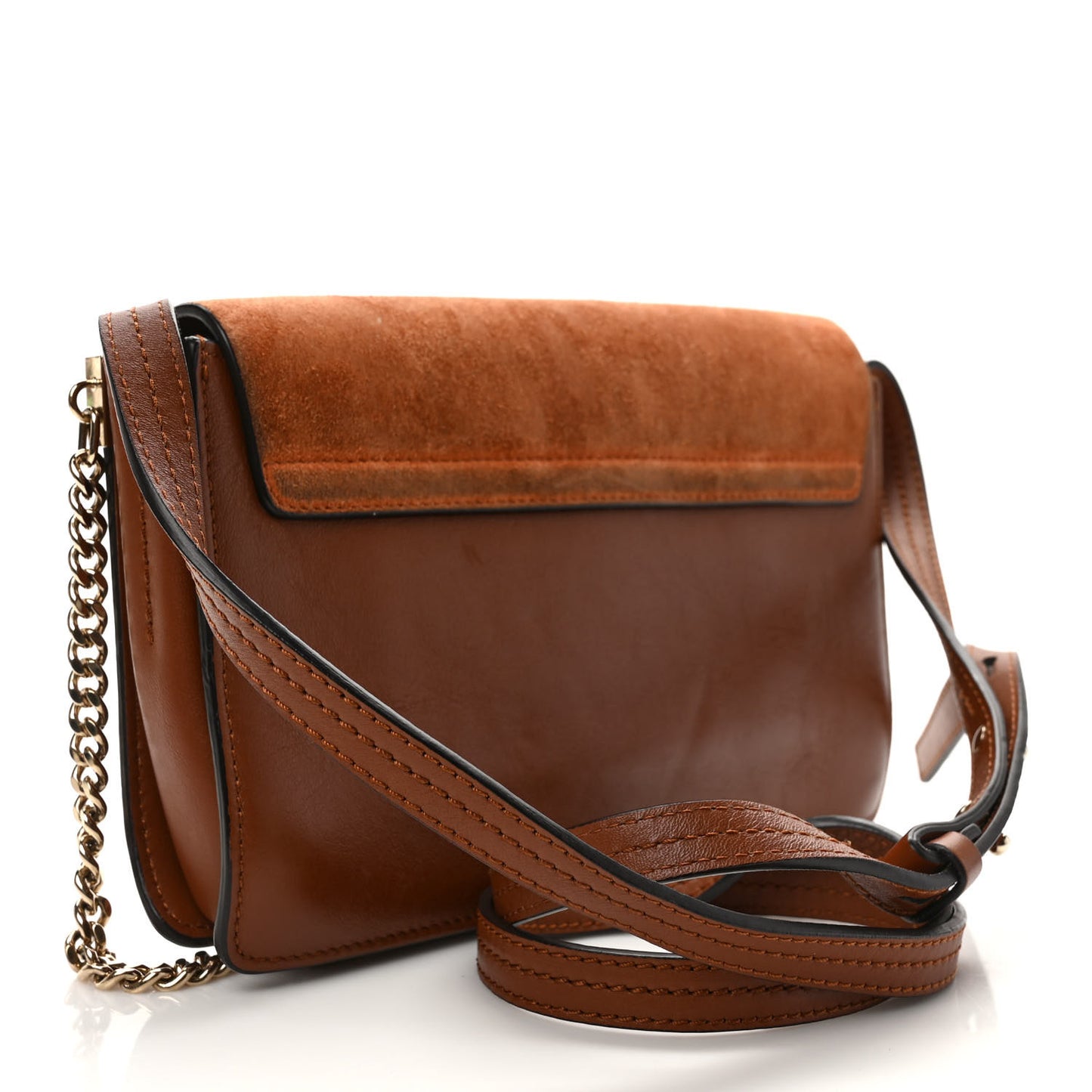 Suede Calfskin Mini Faye Shoulder Bag Tobacco