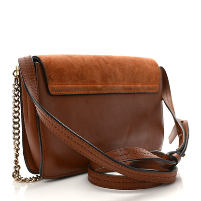 Chloe Suede Calfskin Mini Faye Shoulder Bag Tobacco 3 of 12