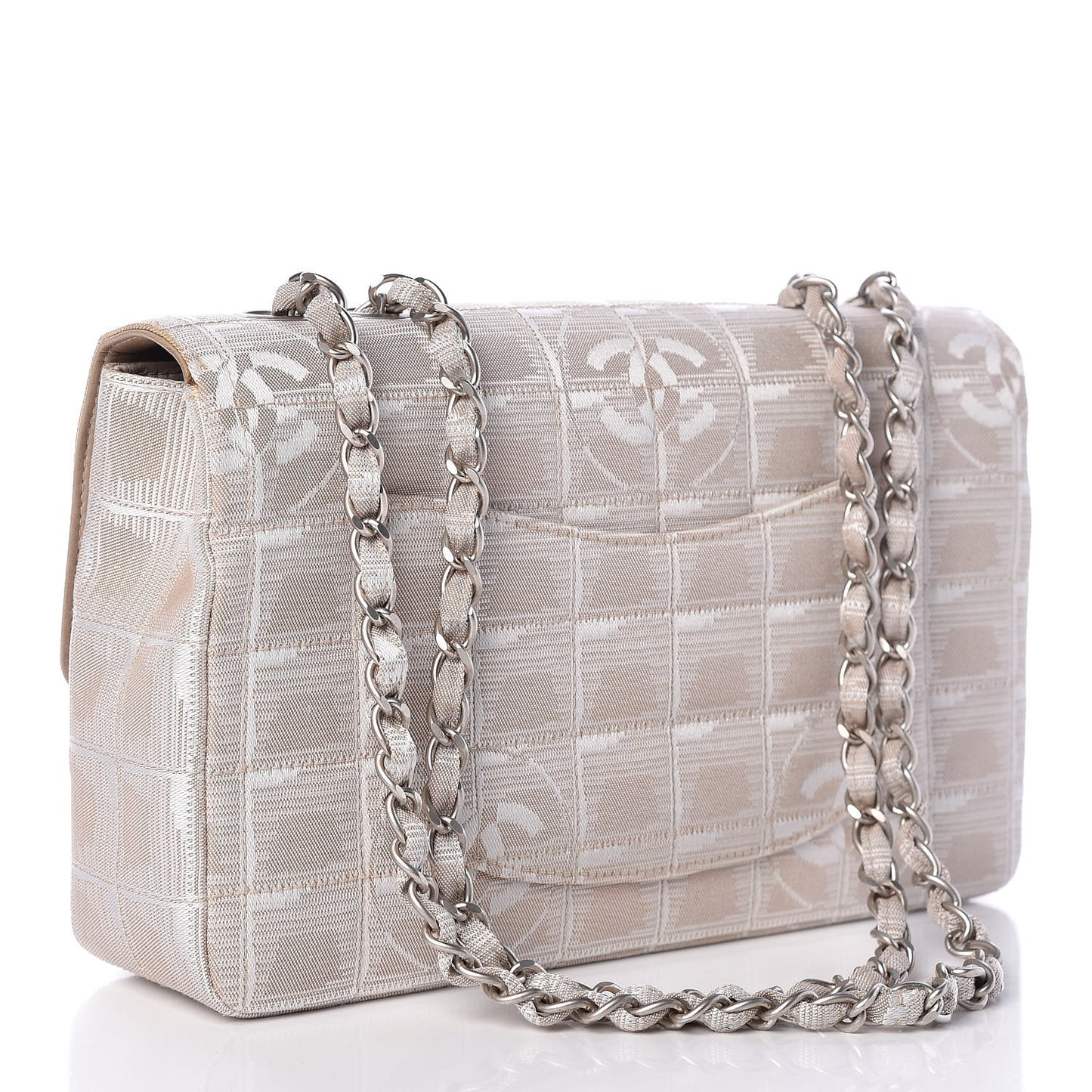 Nylon Medium Travel Flap Light Beige