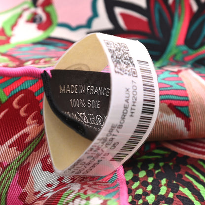 Hermes Silk Wild Singapore Scarf 90 Rose Vert Bordeaux 2 of 5