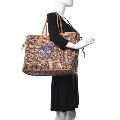 MCM Visetos Large Liz Reversible Shopper Tote Cognac 3 of 15
