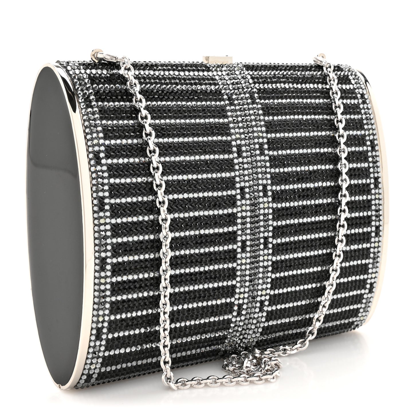 Swarovski Crystal Minaudiere Clutch Black