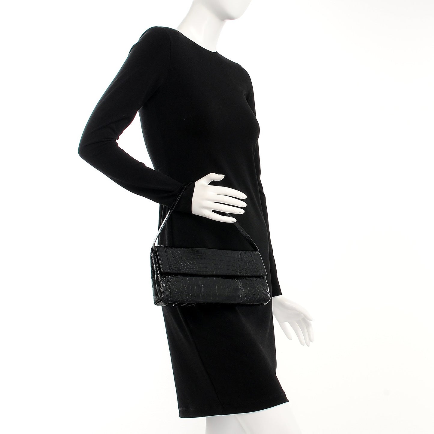 Crocodile Gotham Clutch Black