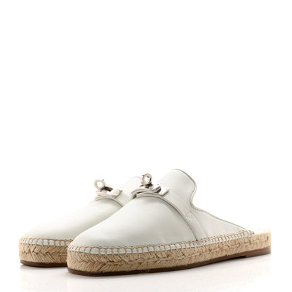 Hermes Calfskin Feria Espadrille 35 White 3 of 10