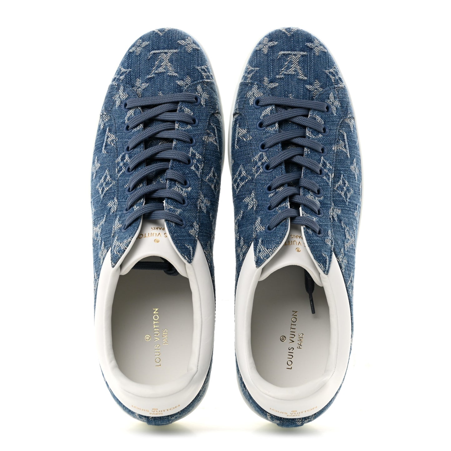 Denim Monogram Mens Luxembourg Sneakers 10 Bleu Jeans Blue