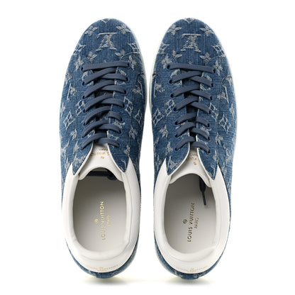 Louis Vuitton Denim Monogram Mens Luxembourg Sneakers 10 Bleu Jeans Blue 2 of 9