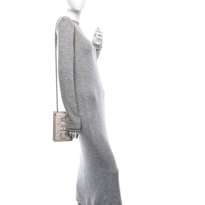 Chanel Tweed PVC Lambskin Clutch With Chain Light Beige 2 of 10
