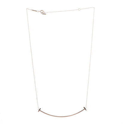 Tiffany 18K Rose Gold T Smile Pendant Necklace 3 of 6