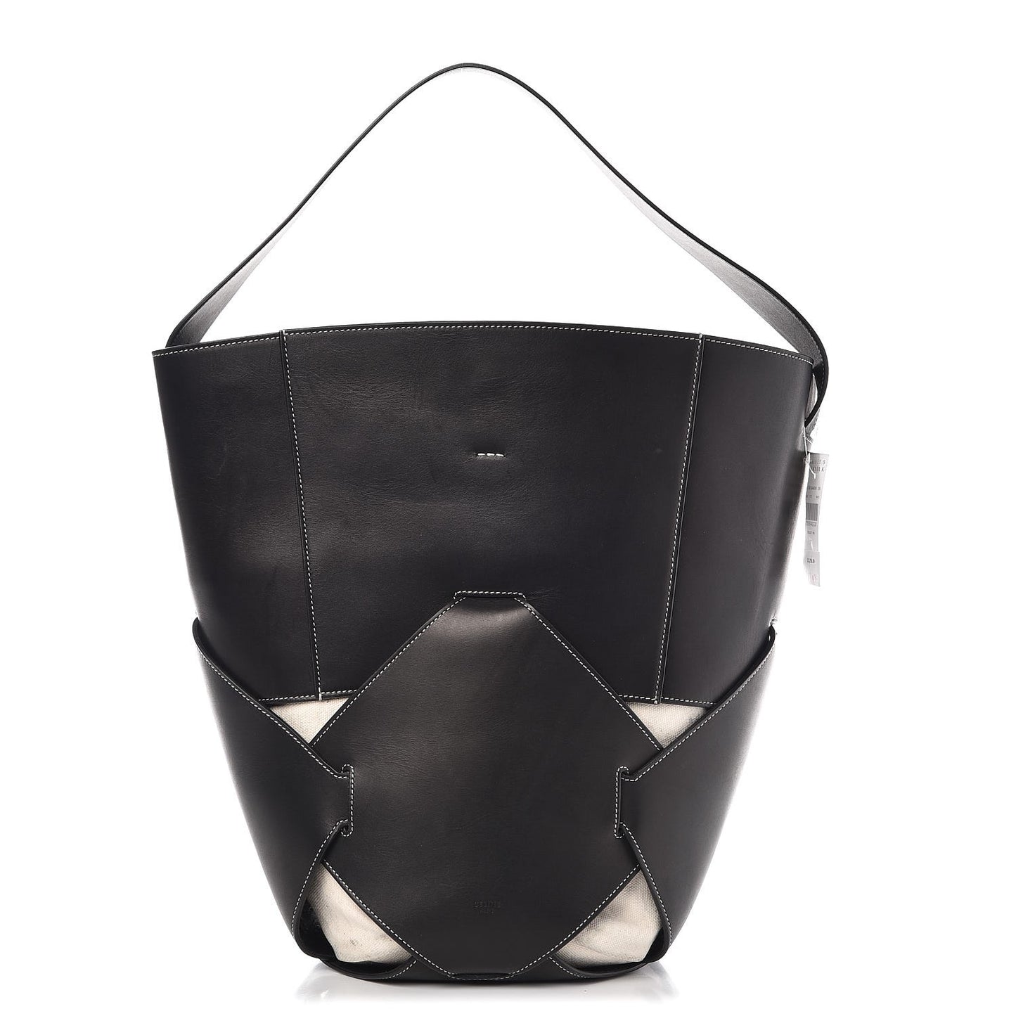 Natural Calfskin Large Holdall Shoulder Bag Black