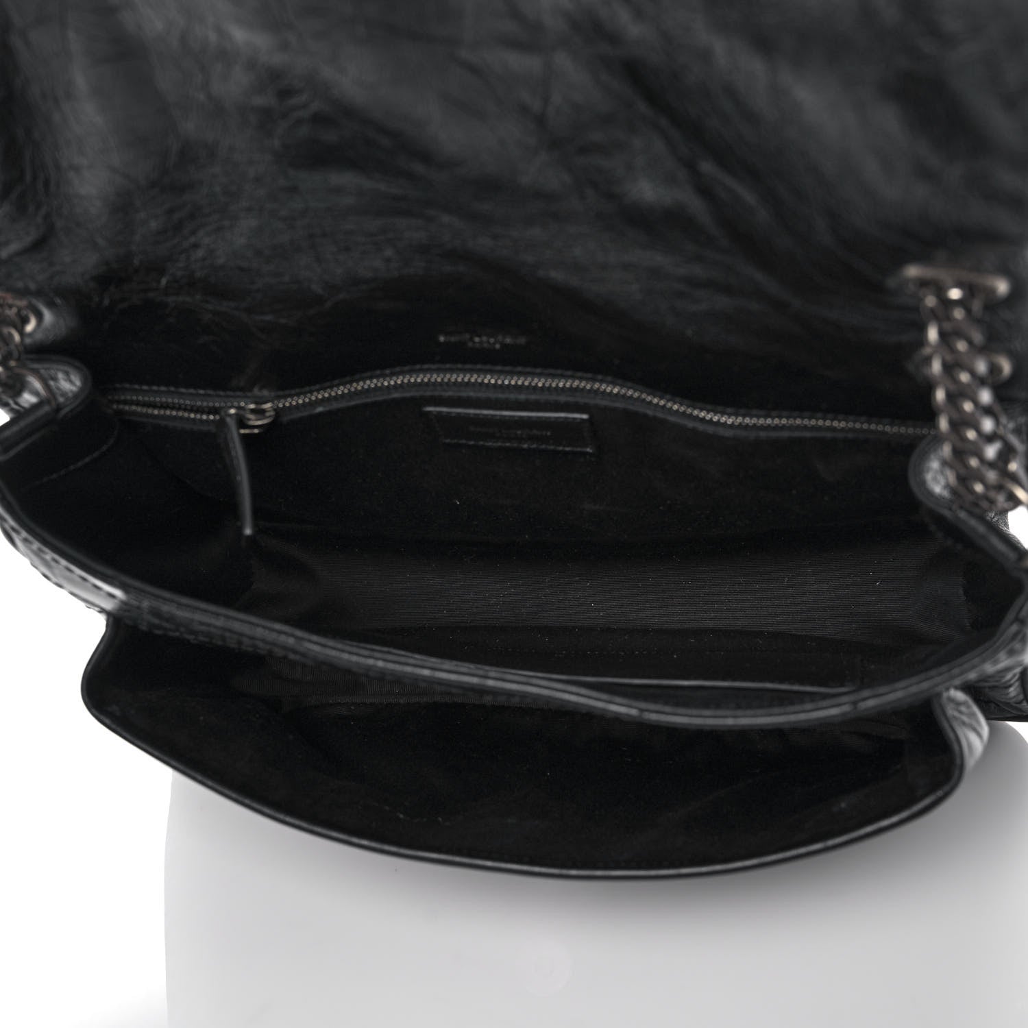 Saint Laurent Crinkled Calfskin Matelasse Monogram Large Niki Chain Satchel Black 5 of 11