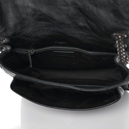 Saint Laurent Crinkled Calfskin Matelasse Monogram Large Niki Chain Satchel Black 5 of 11