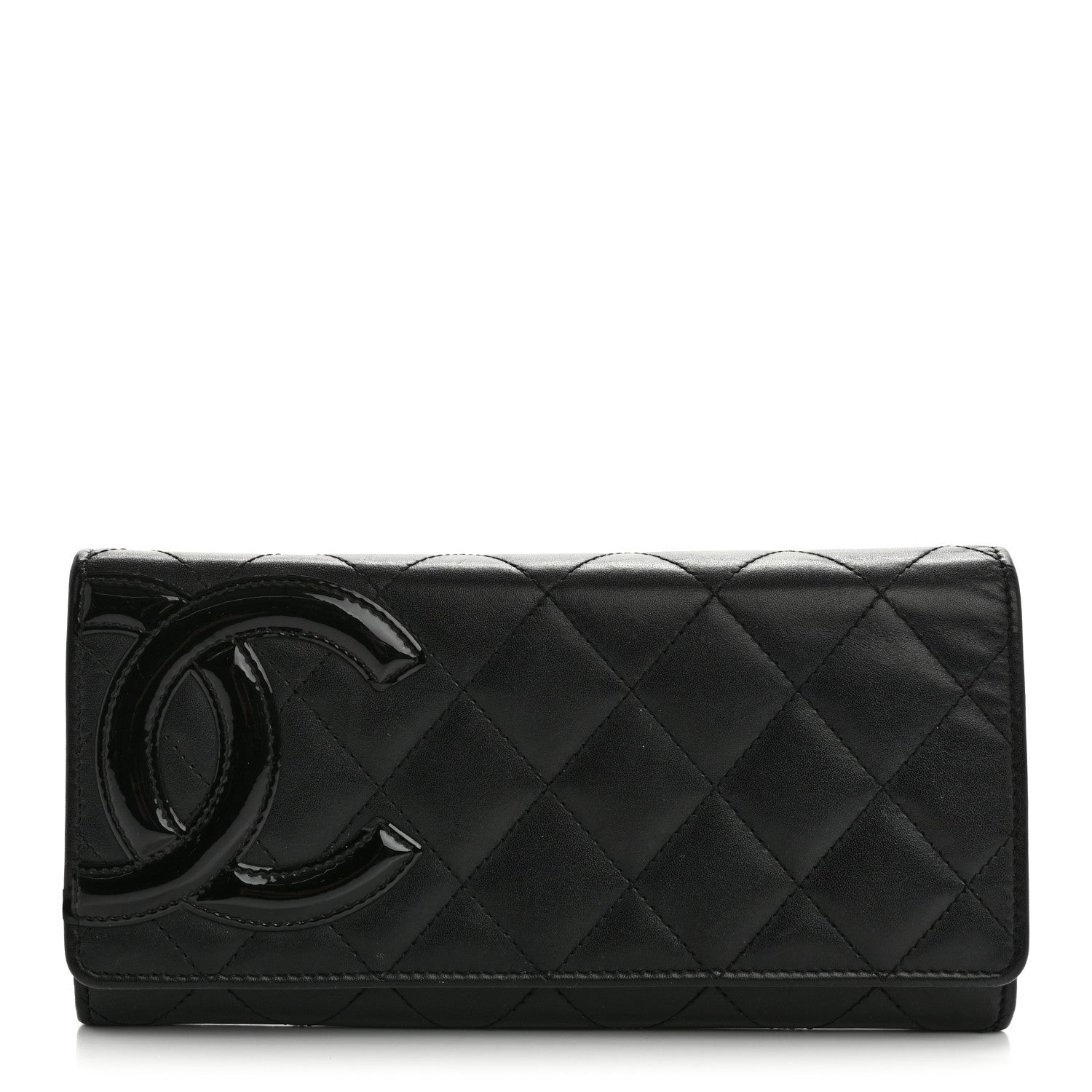 Chanel Calfskin Quilted Cambon Long Double Wallet Black 1 of 13