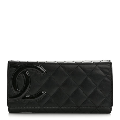 Chanel Calfskin Quilted Cambon Long Double Wallet Black 1 of 13