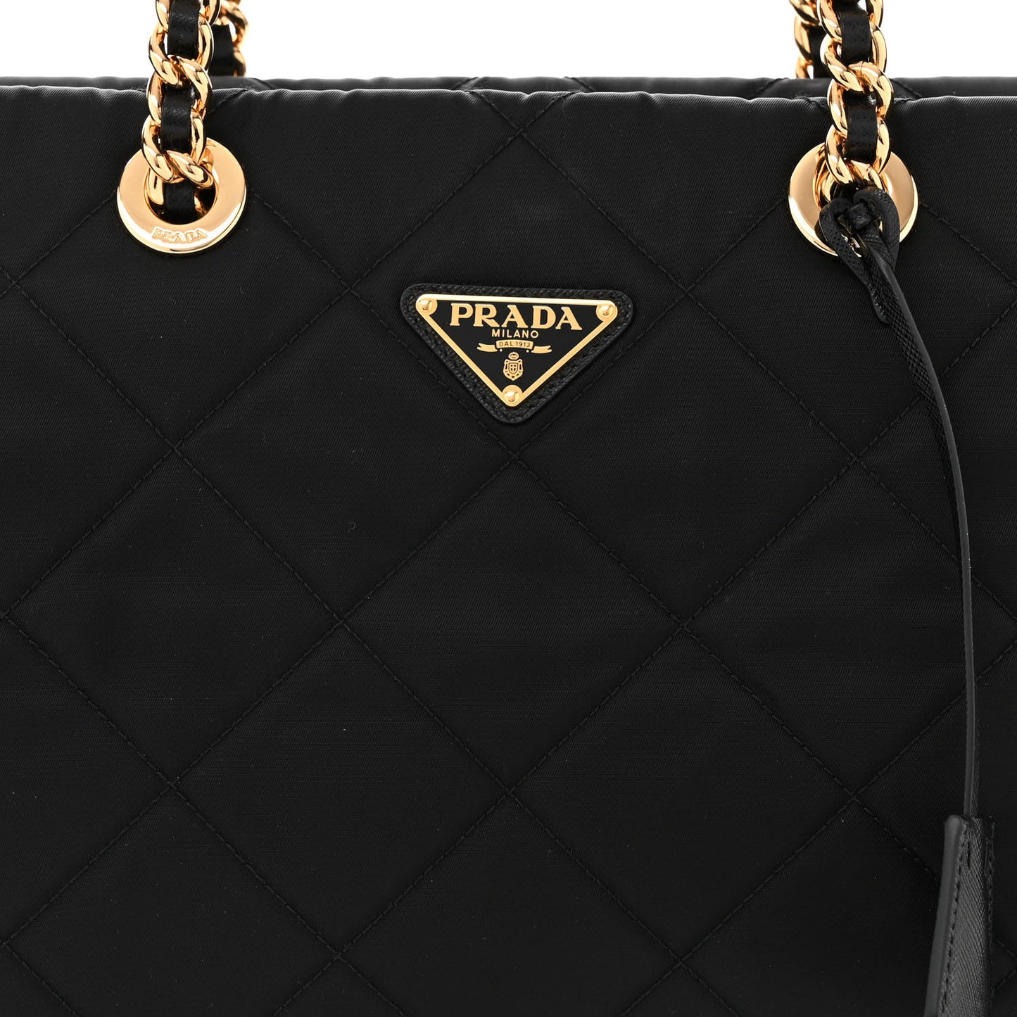 Re-Nylon Impuntu Quilted Re-Edition 1995 Chaine Medium Tote Bag Black