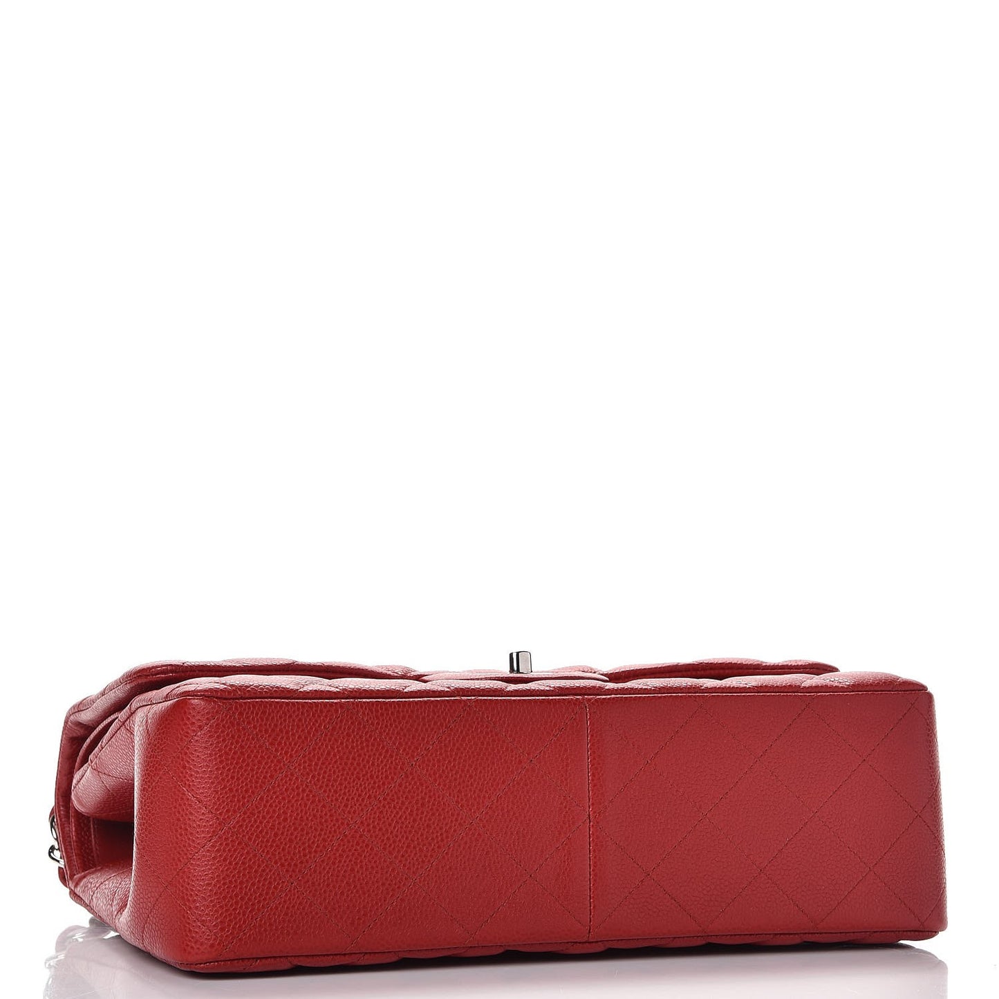 Caviar Quilted Jumbo Double Flap Dark Red