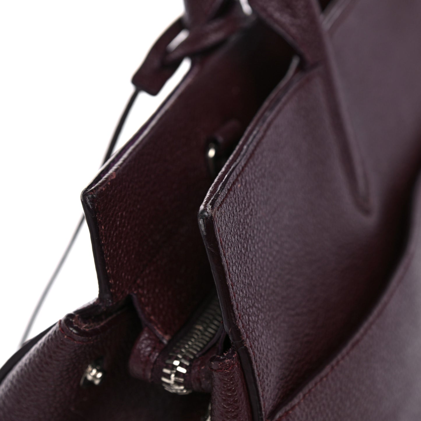 Grained Calfskin Medium Cabas Rive Gauche Amaranto