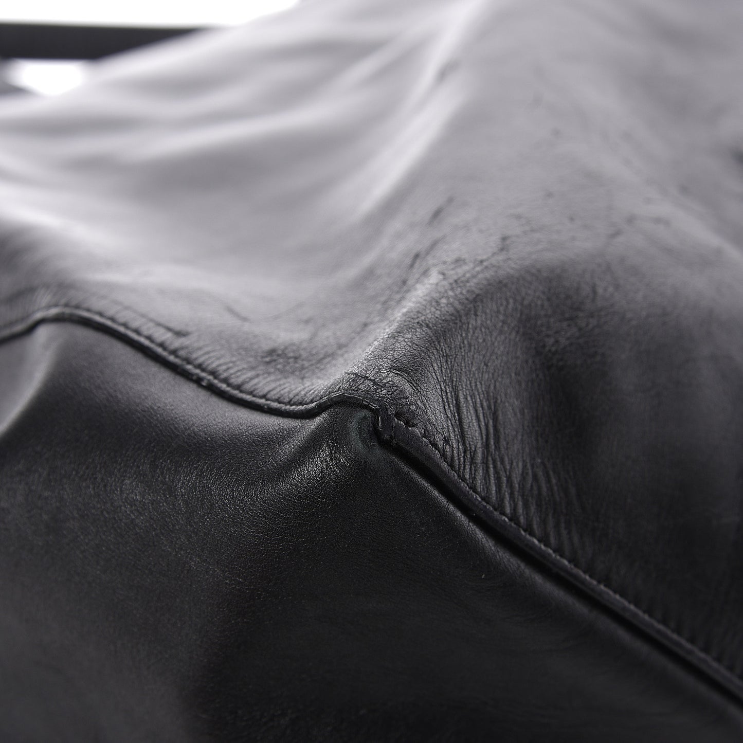Lambskin Horizontal Cabas Black