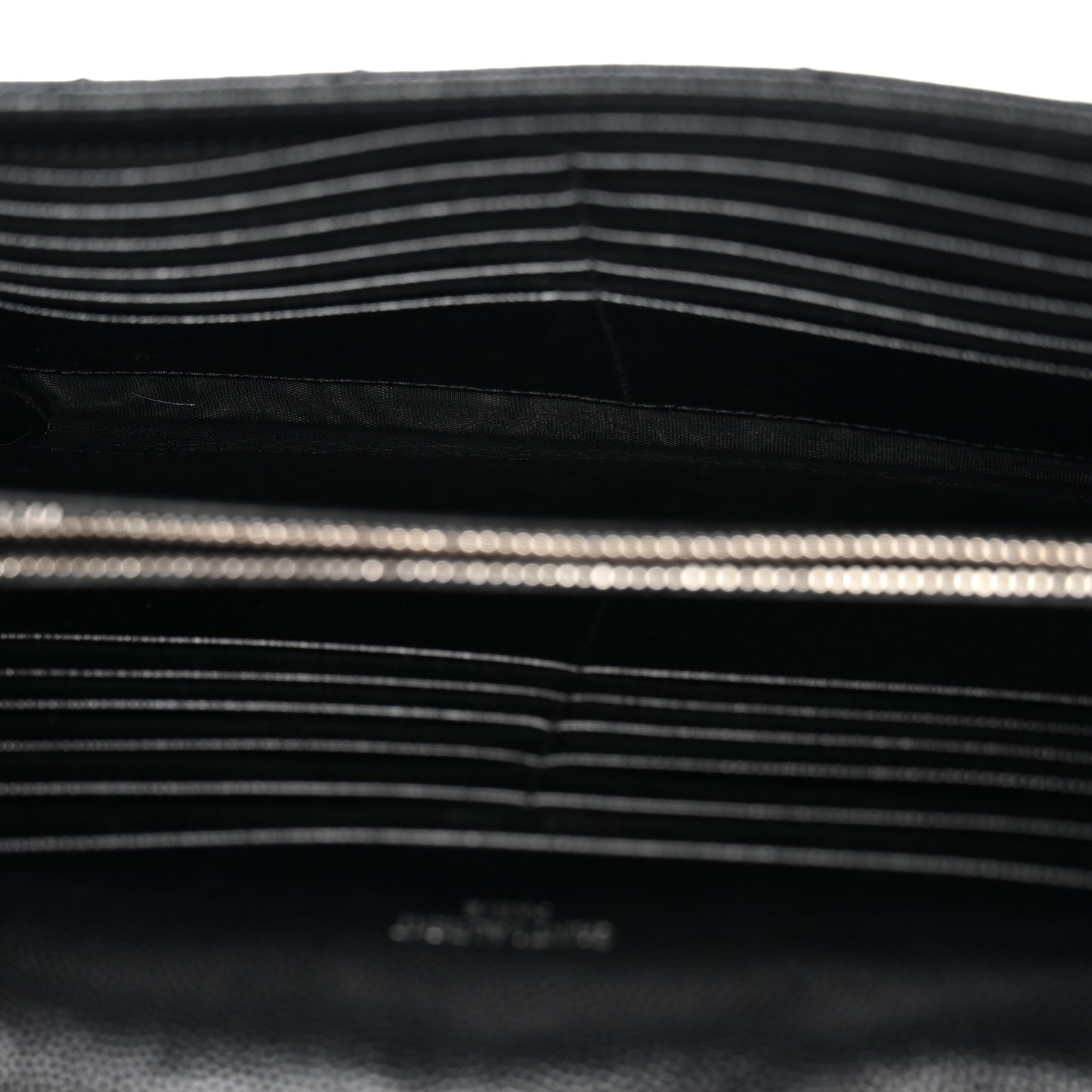 Grain De Poudre Matelasse Chevron Monogram Chain Wallet Black
