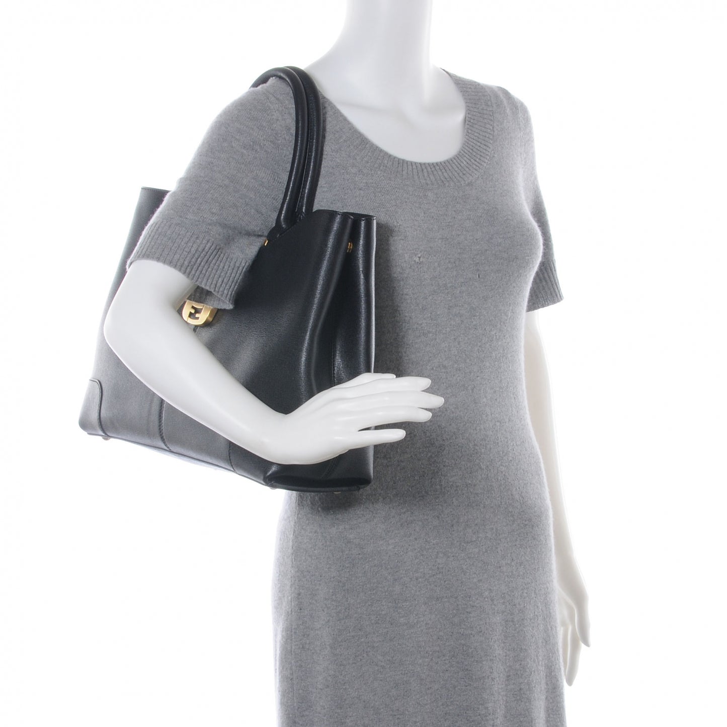 Vitello Elite Chameleon Shopper Tote Black