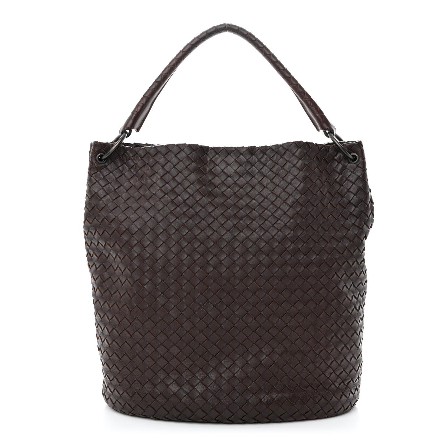 Nappa Intrecciato Bucket Bag Ebano