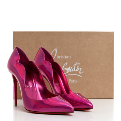 Christian Louboutin Metallic Patent Psychic Hot Chick 100 Pumps 37.5 Fuxia 8 of 8