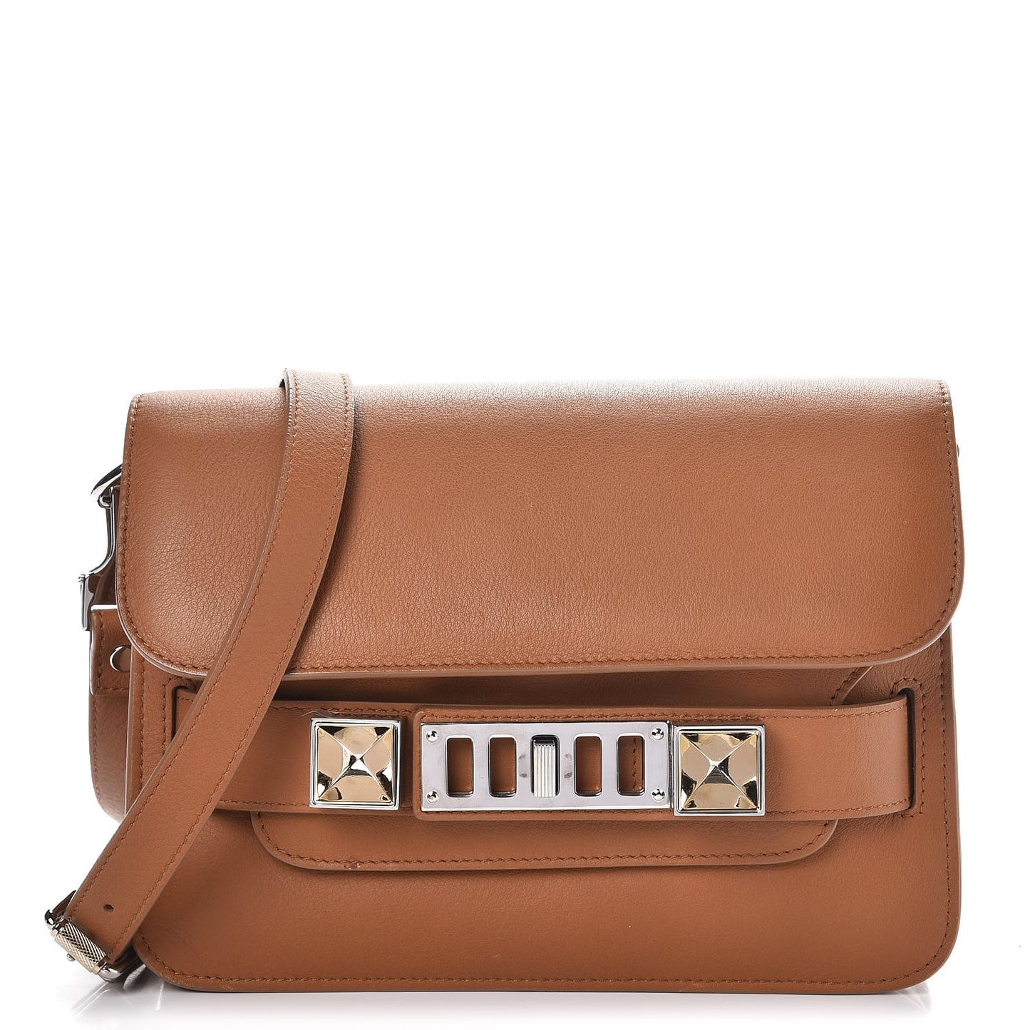 Smooth Calfskin Mini PS11 Classic Shoulder Bag Caramel