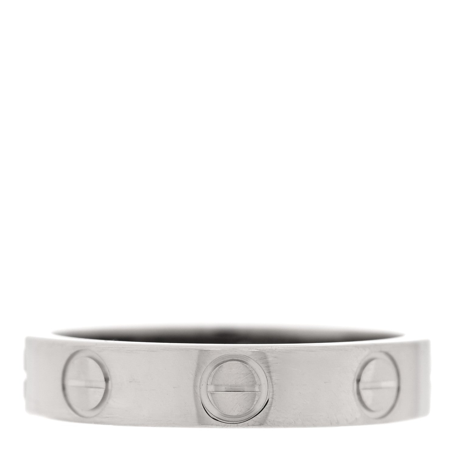 Cartier 18K White Gold 3.5mm LOVE Wedding Band Ring 48 4.5 1 of 5