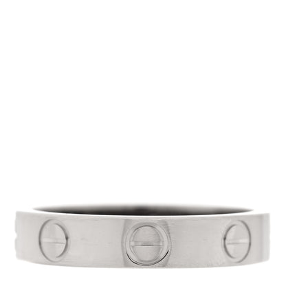 Cartier 18K White Gold 3.5mm LOVE Wedding Band Ring 48 4.5 1 of 5