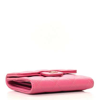 Chanel Caviar Quilted Compact Flap Wallet Pink 4 of 9
