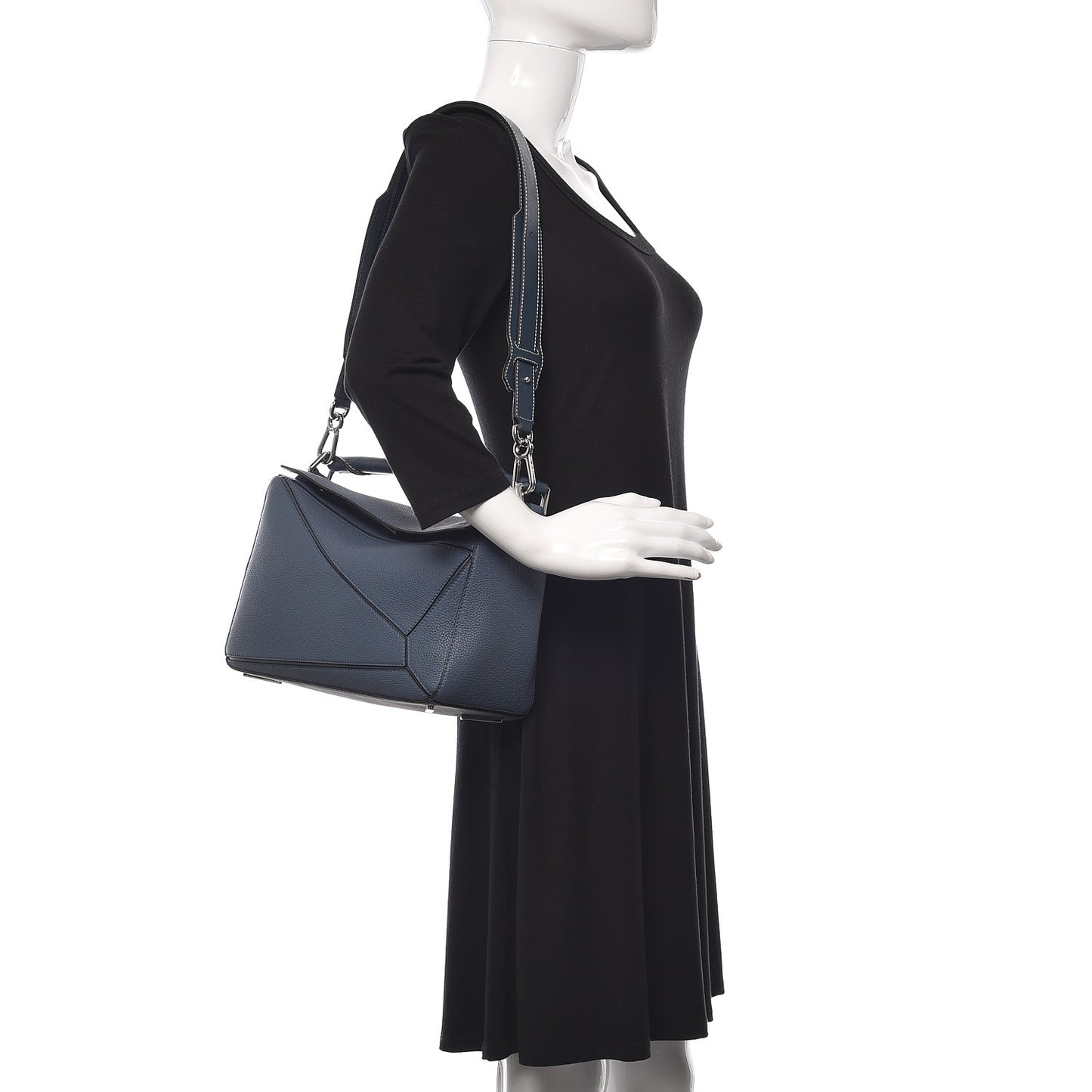 Calfskin Medium Puzzle Bag Marine