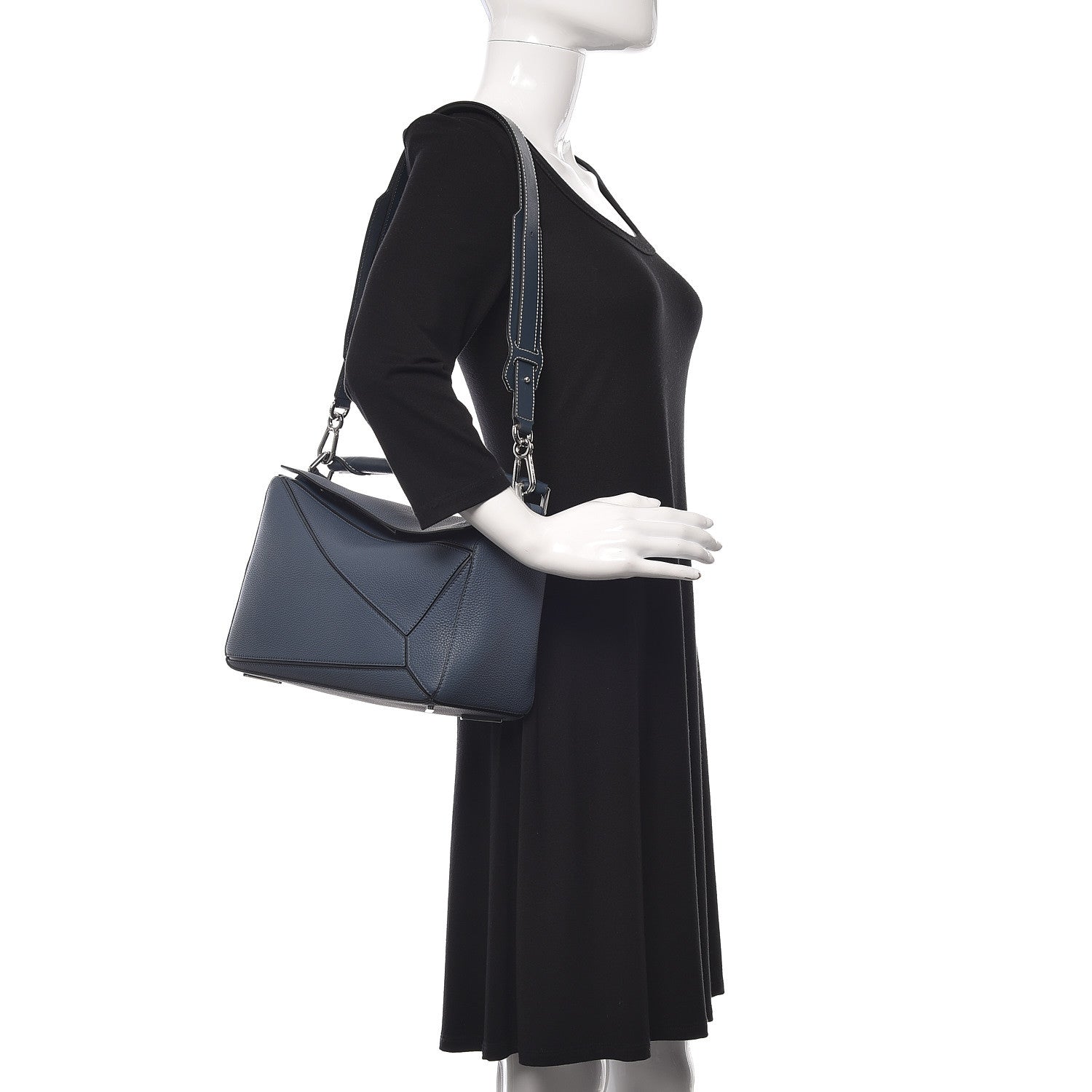 Loewe Calfskin Medium Puzzle Bag Marine 2 of 8