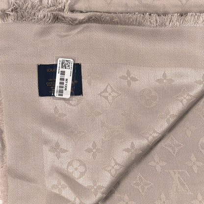 Louis Vuitton Silk Lurex Wool Monogram Shine Shawl Greige 3 of 4