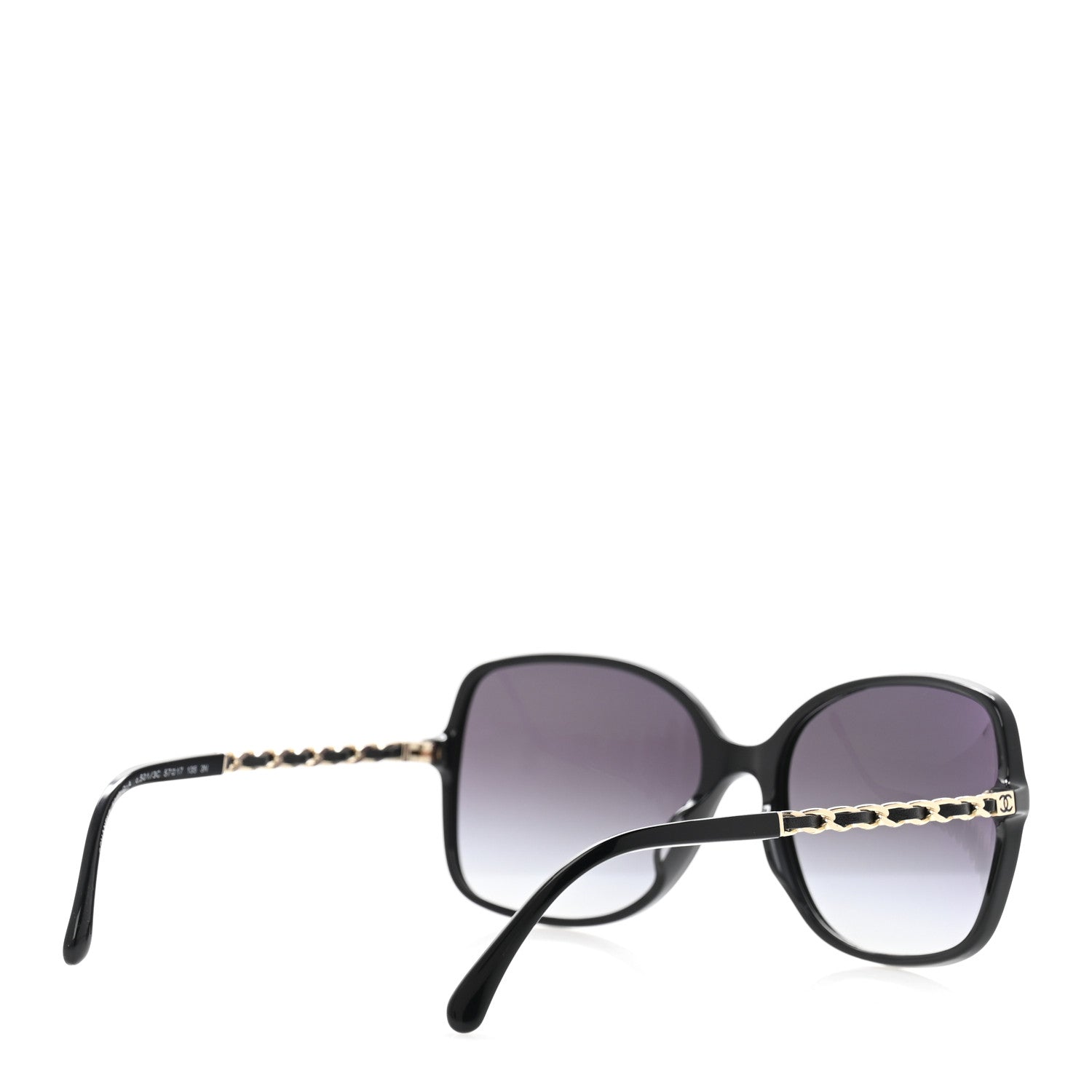 Chanel Acetate Metal Lambskin Square Chain Sunglasses 5210-Q-A Black 4 of 8