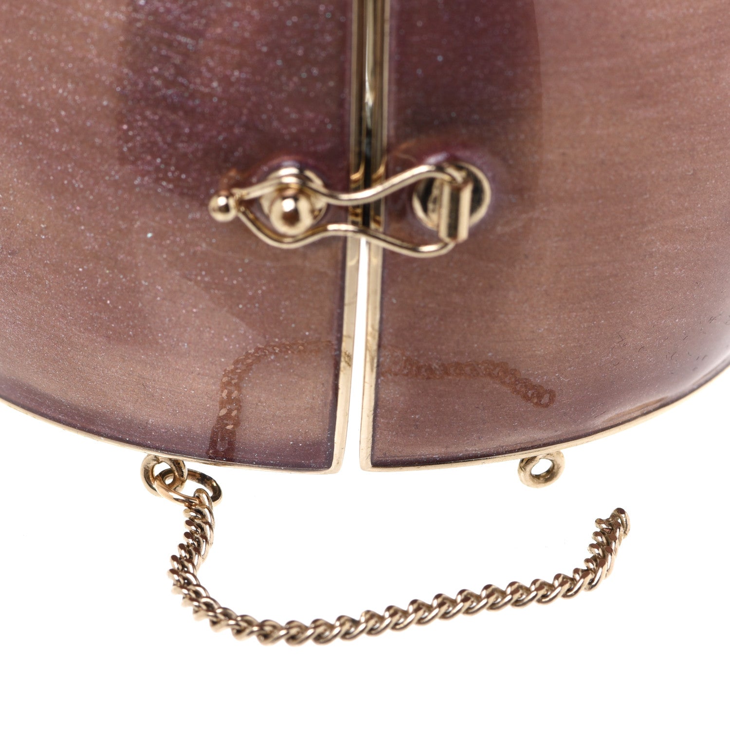 Chanel Resin Enamel Crystal CC Cuff Pink Gold 6 of 7