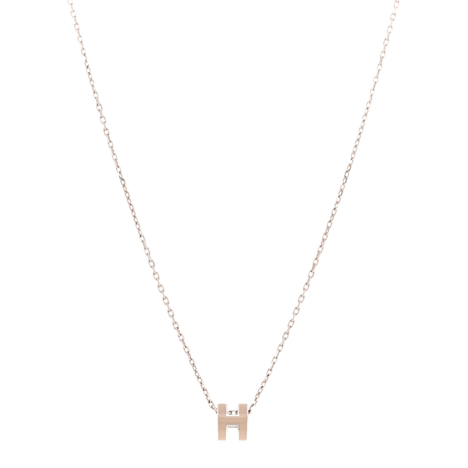 Hermes Palladium Mini Pop H Pendant Necklace Marron Glace 1 of 6