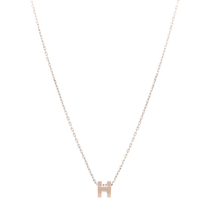 Hermes Palladium Mini Pop H Pendant Necklace Marron Glace 1 of 6