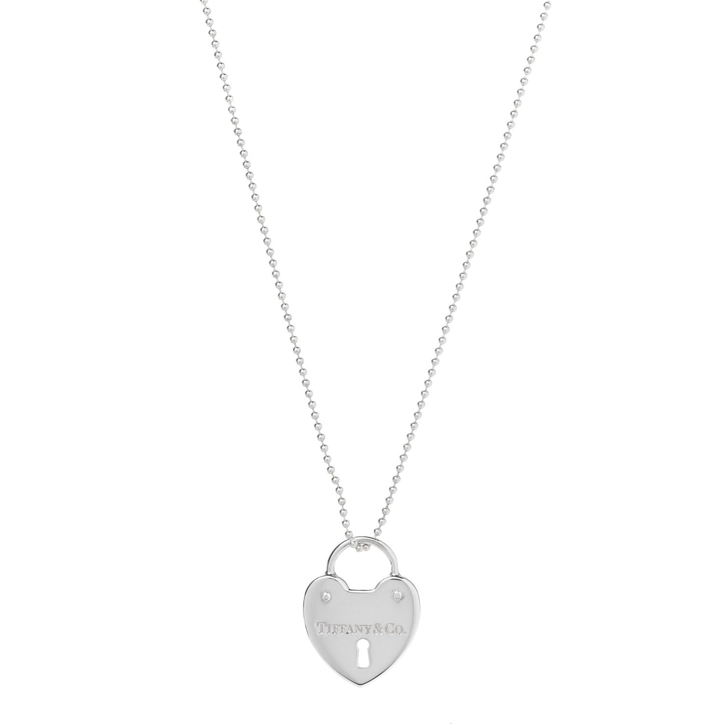 Sterling Silver Heart Lock Pendant Chain Necklace