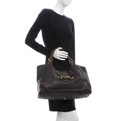 Gucci Guccissima Large New Pelham Shoulder Bag Dark Brown 2 of 7