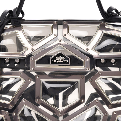 Delvaux Vinyl Gladiator Tempete Satchel Antique Silver Gold 10 of 10