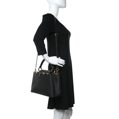 Louis Vuitton Taurillon Embellished Flower Crown Capucines PM Black 2 of 8