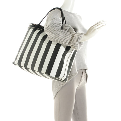 Givenchy Coated Canvas Striped Large Antigona Tote Black White 2 of 9