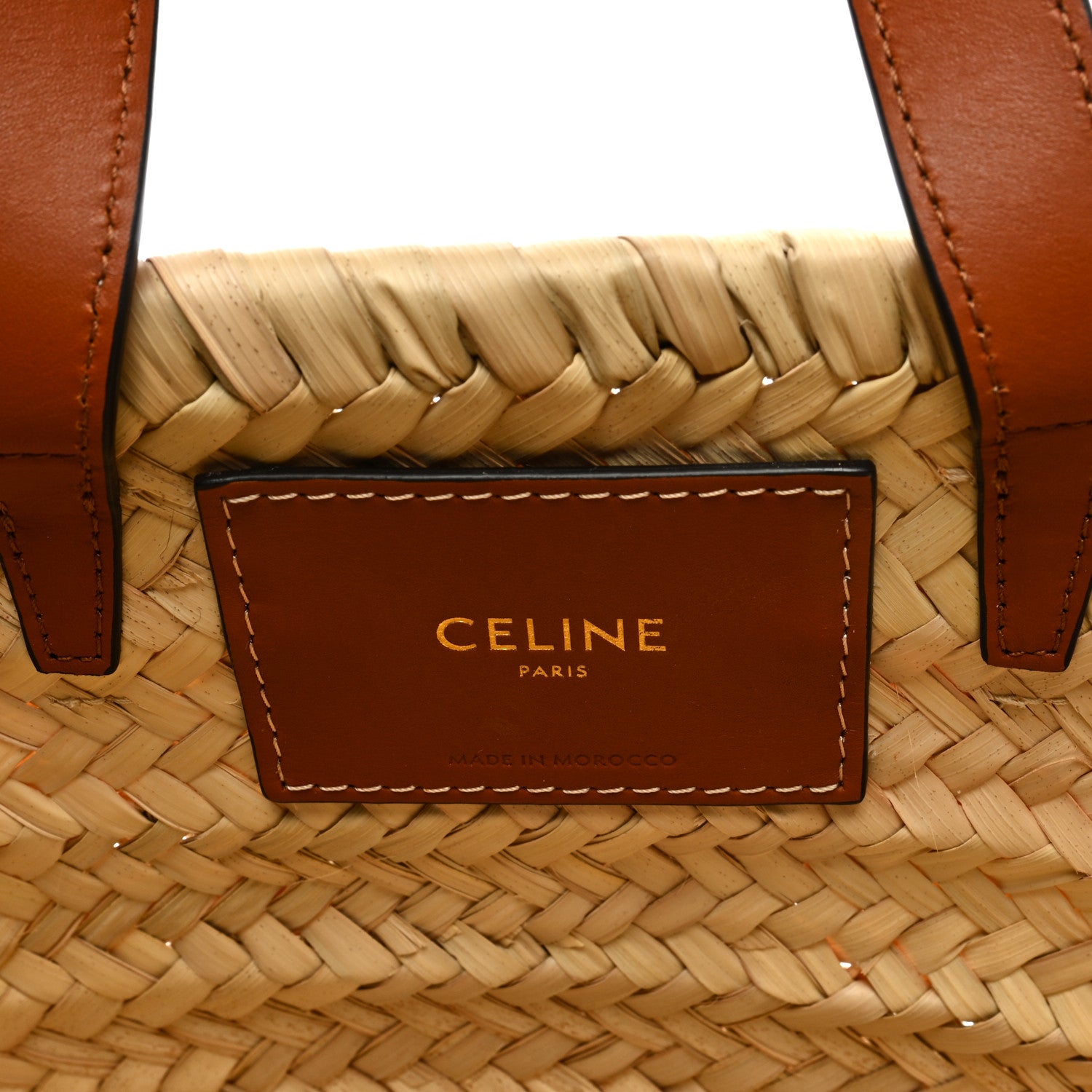 Celine Raffia Calfskin Triomphe Teen Panier Tan 6 of 8