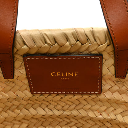 Celine Raffia Calfskin Triomphe Teen Panier Tan 6 of 8