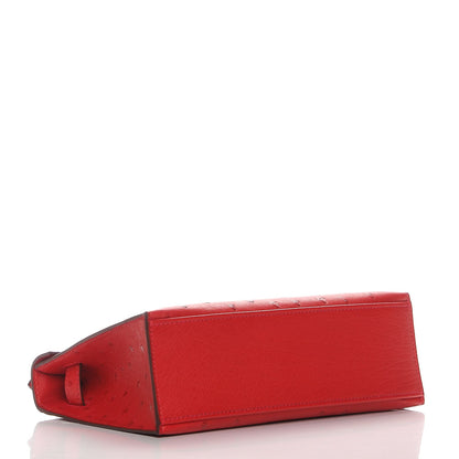 Hermes Ostrich Kelly Pochette Rouge Vif 4 of 23