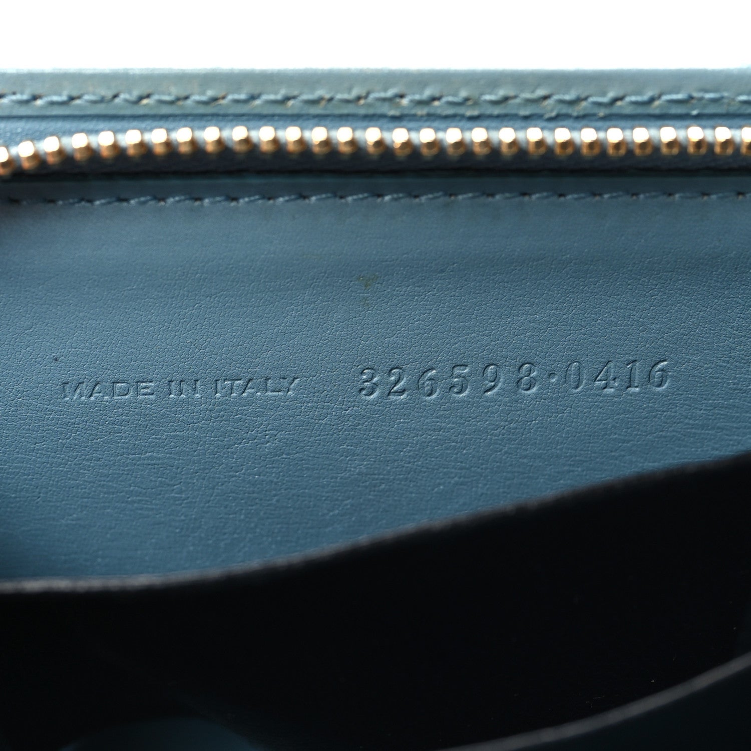 Saint Laurent SAINT LAURENT Grained Calfskin Rive Gauche Compact Zip Around Wallet Blue 7 of 7