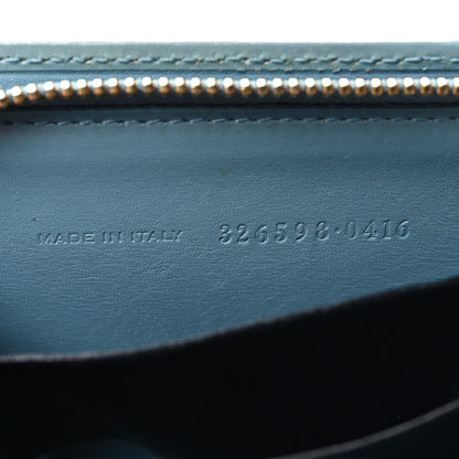 Saint Laurent SAINT LAURENT Grained Calfskin Rive Gauche Compact Zip Around Wallet Blue 7 of 7