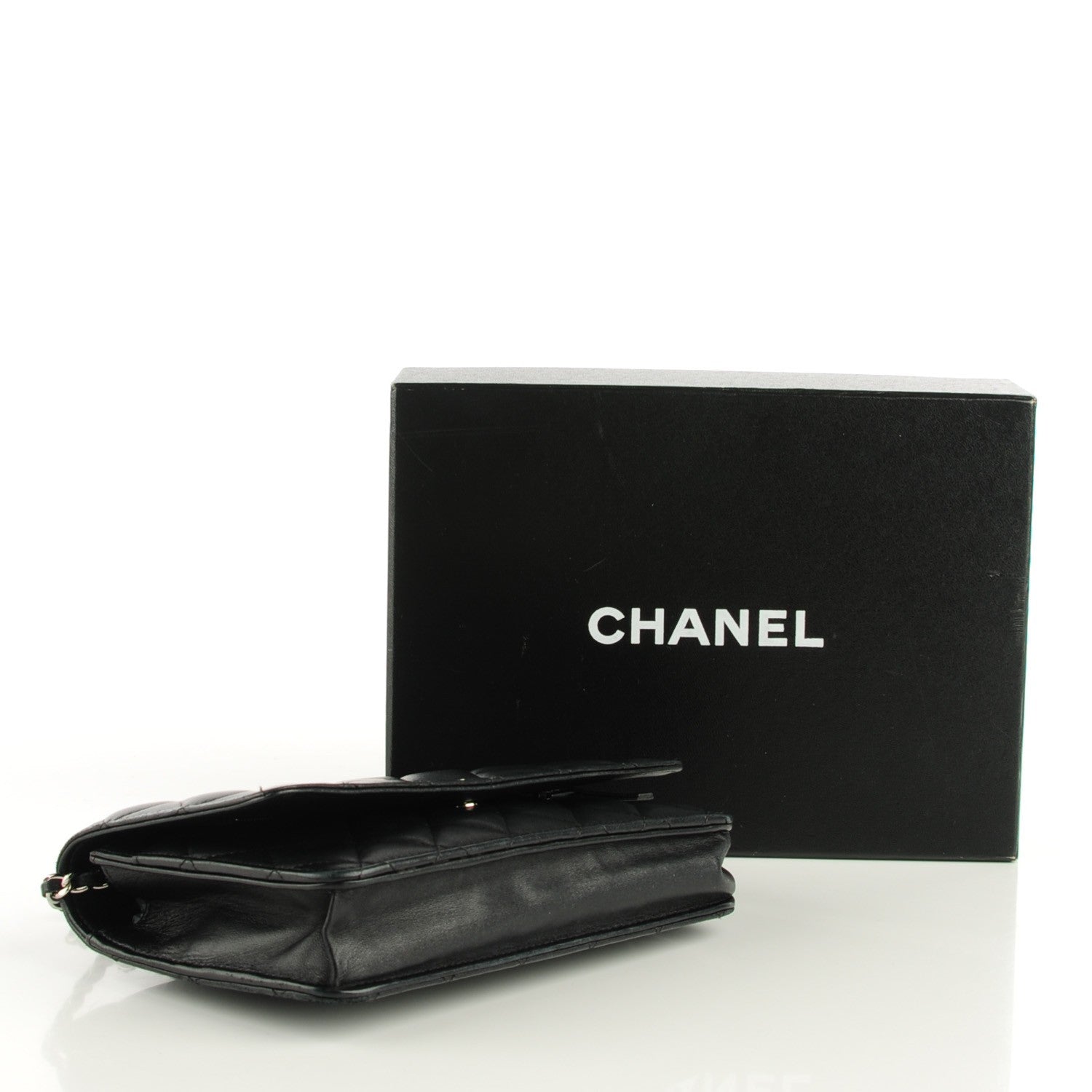 Chanel Lambskin Quilted Wallet On Chain WOC Black 4 of 8
